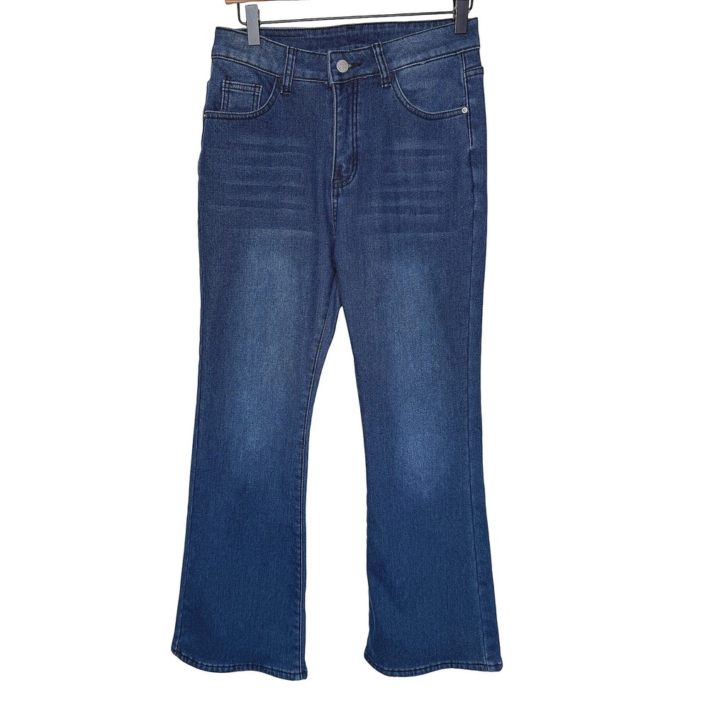 Tokyo Milano‎ Flare Jeans Women 28x29 Blue Fleece Premium Denim Lux Gorpcore